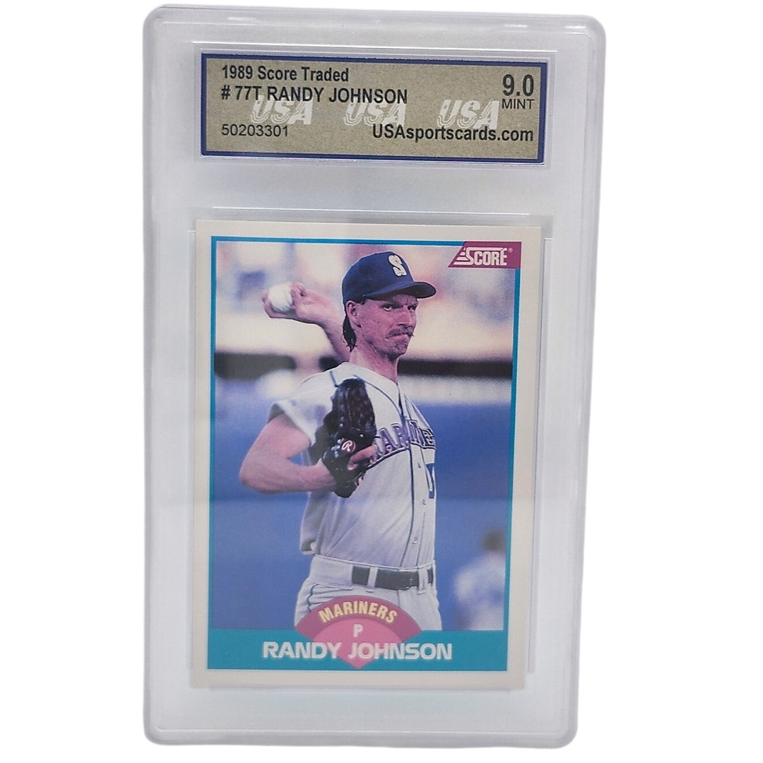 1989 Score Traded Randy Johnson Rookie Card #77T Seattle Mariners USA 9.0 Mint