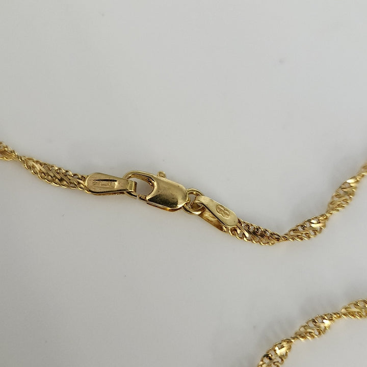 14k Yellow Gold Rope Chain Necklace 18"