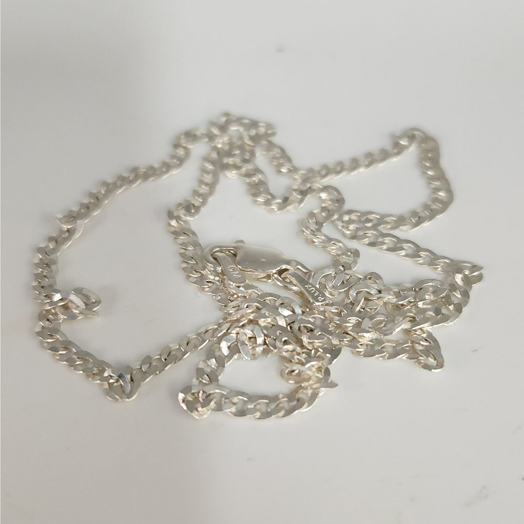 925 Sterling Silver 18"  Cuban chain necklace