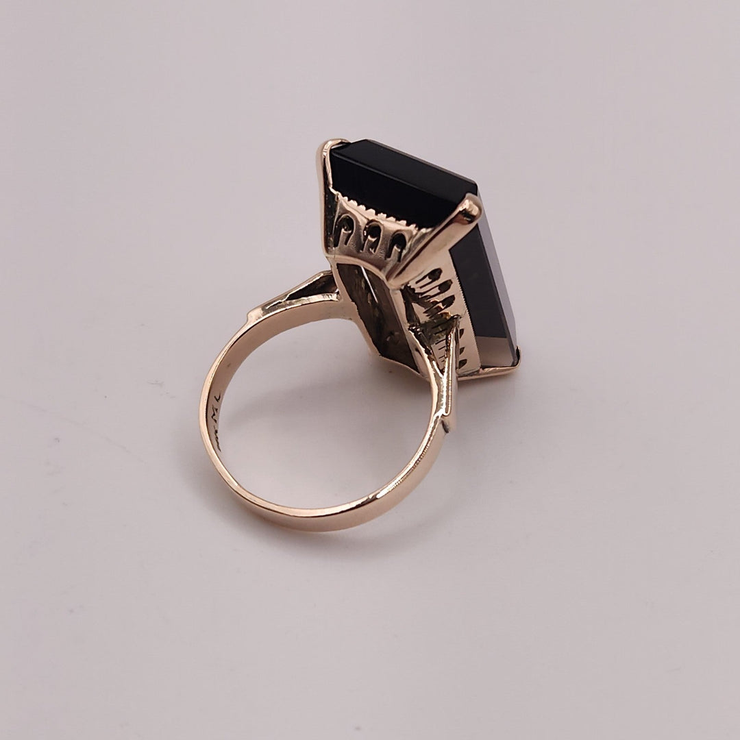 14k Yellow Gold Natural Smoky Quartz Ring Size 7