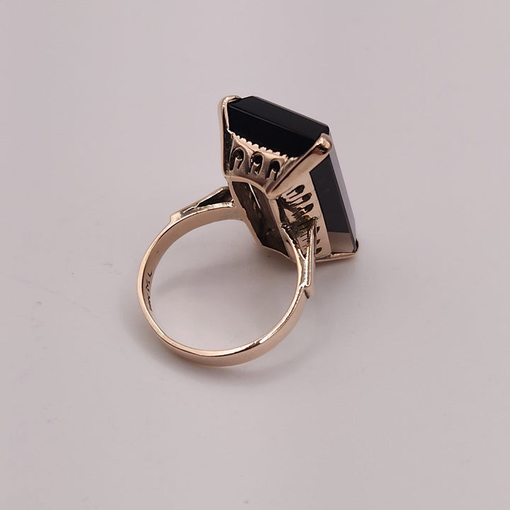 14k Yellow Gold Natural Smoky Quartz Ring Size 7