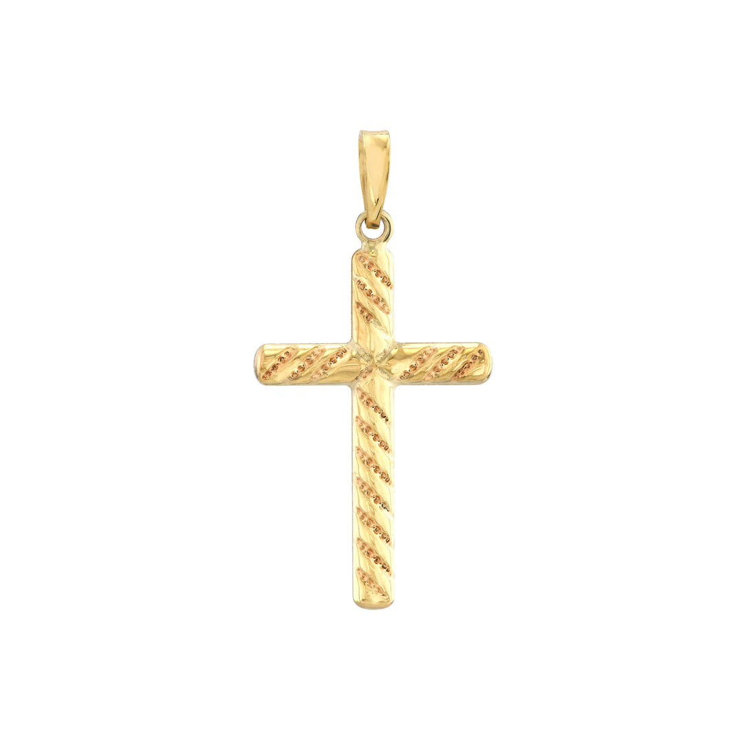 17mm Twisted Design Cross Pendant