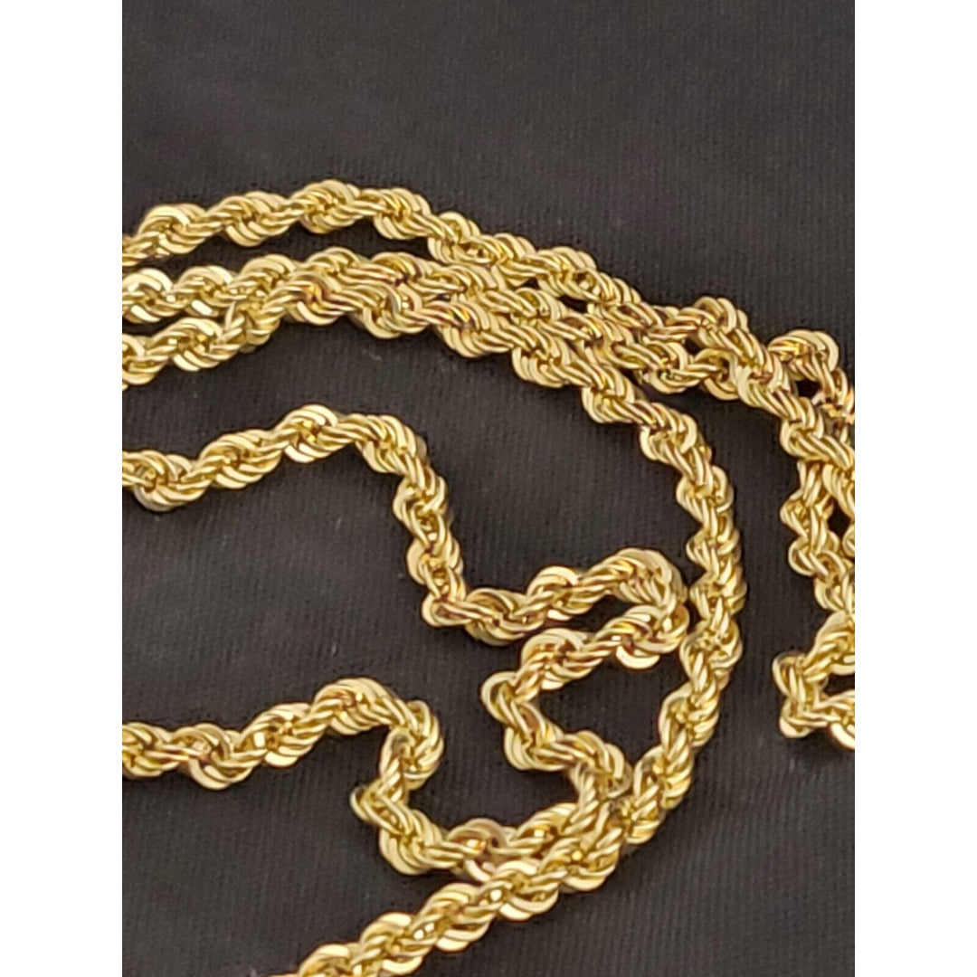 14k Gold Very Shiny Rope Chain Necklace, 20in With 12.6g Of Gold