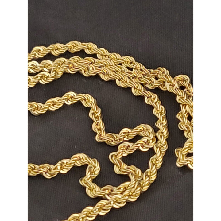 14k Gold Very Shiny Rope Chain Necklace, 20in With 12.6g Of Gold