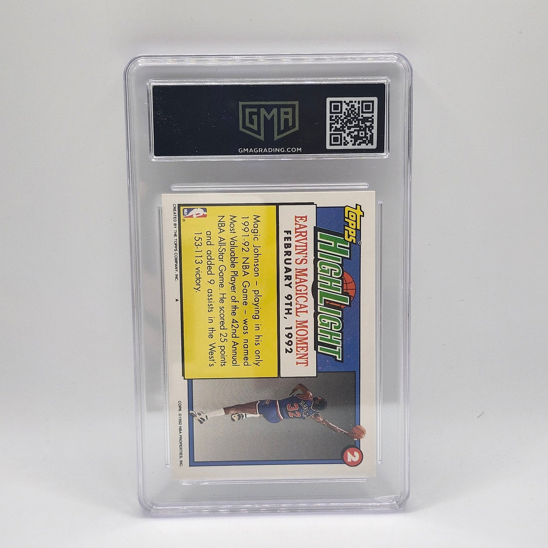 1992 Topps Magic Johnson #2 Highlight All-Star MVP GMA 9 Mint Graded