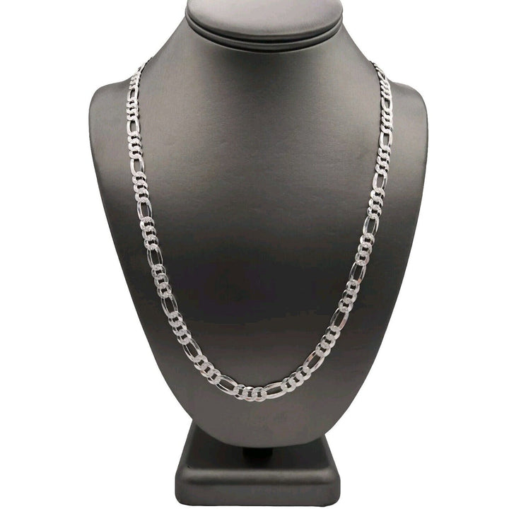 925 sterling silver figaro chain necklace 24" C