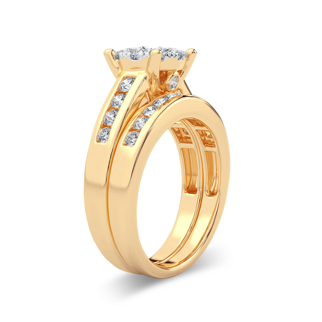 14k Yellow Gold Lab Diamond Bridal Ring - 0.50CT Elegance