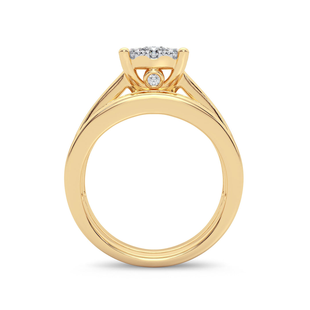 14k Yellow Gold Lab Diamond Bridal Ring - 0.50CT Elegance