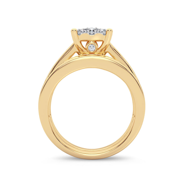 14k Yellow Gold Lab Diamond Bridal Ring - 0.50CT Elegance
