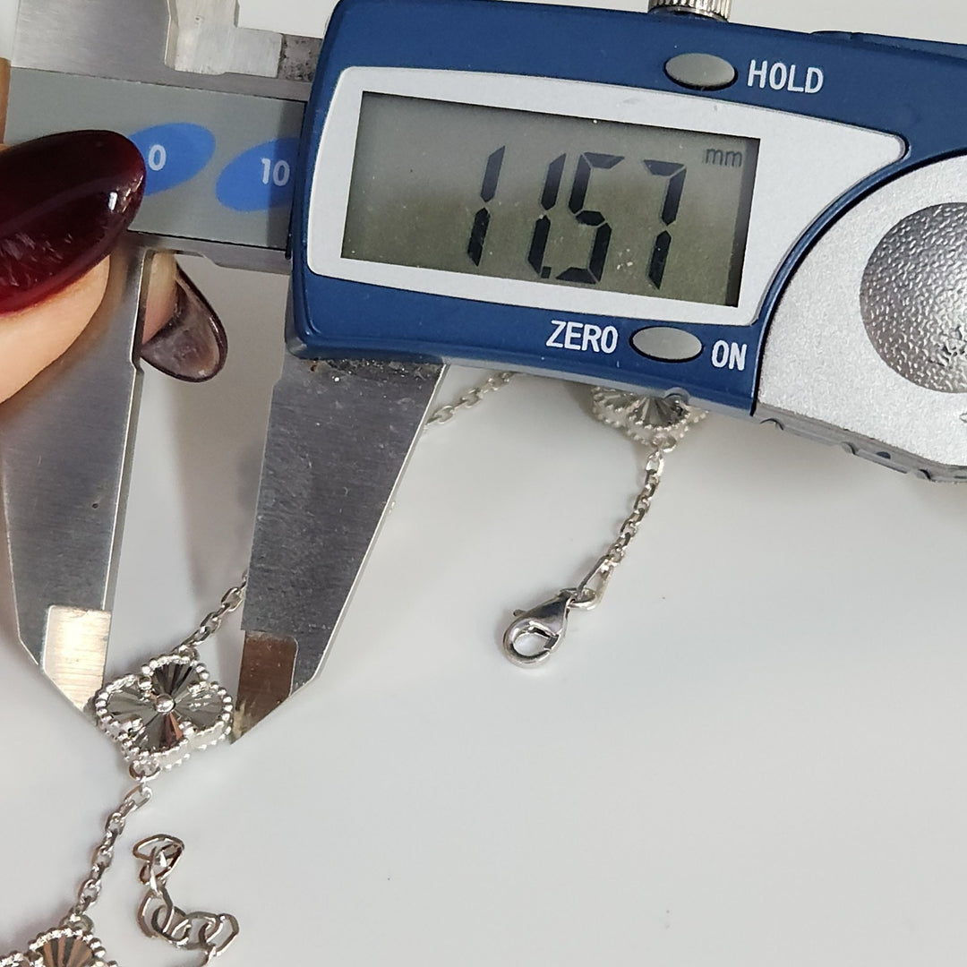 Fashion 925 Silver Textured Blossom Bracelet 8"