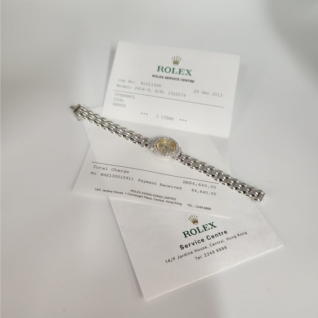 Vintage Rolex Precision 2604-9 18K White Gold Diamond Ladies Watch- Serviced