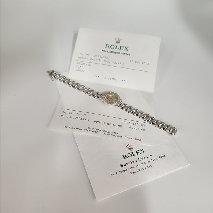Vintage Rolex Precision 2604-9 18K White Gold Diamond Ladies Watch- Serviced