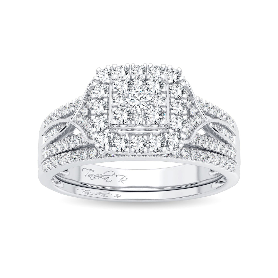 10k White Gold Lab Diamond Bridal Ring - Timeless Love