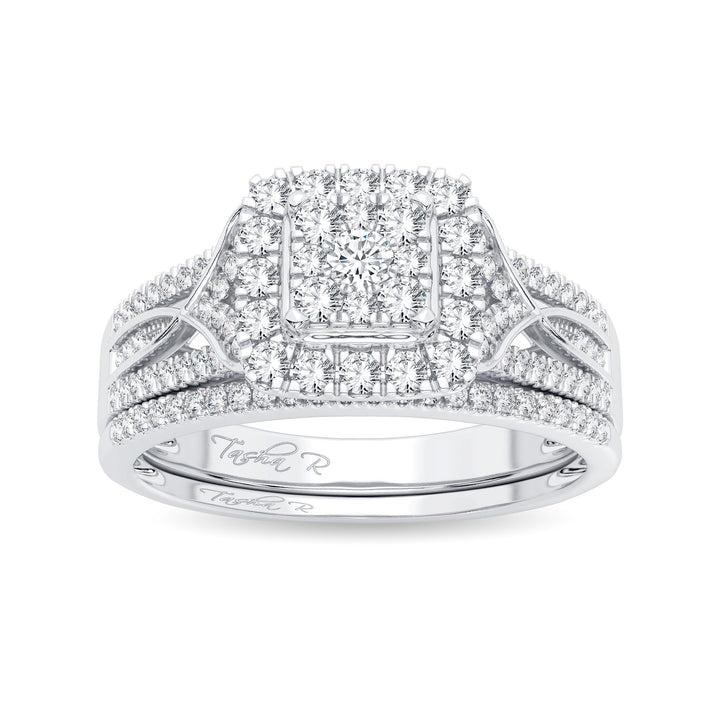 10k White Gold Lab Diamond Bridal Ring - Timeless Love