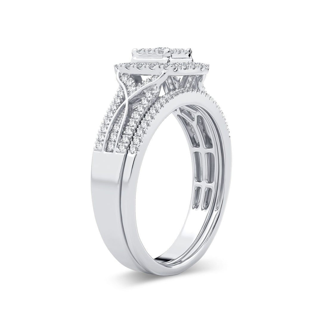 10k White Gold Lab Diamond Bridal Ring - Timeless Love