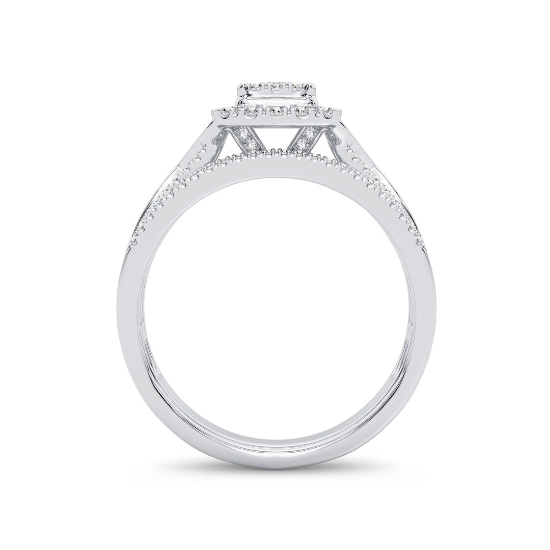 10k White Gold Lab Diamond Bridal Ring - Timeless Love