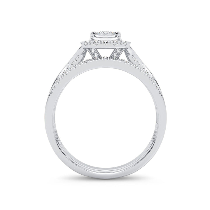 10k White Gold Lab Diamond Bridal Ring - Timeless Love