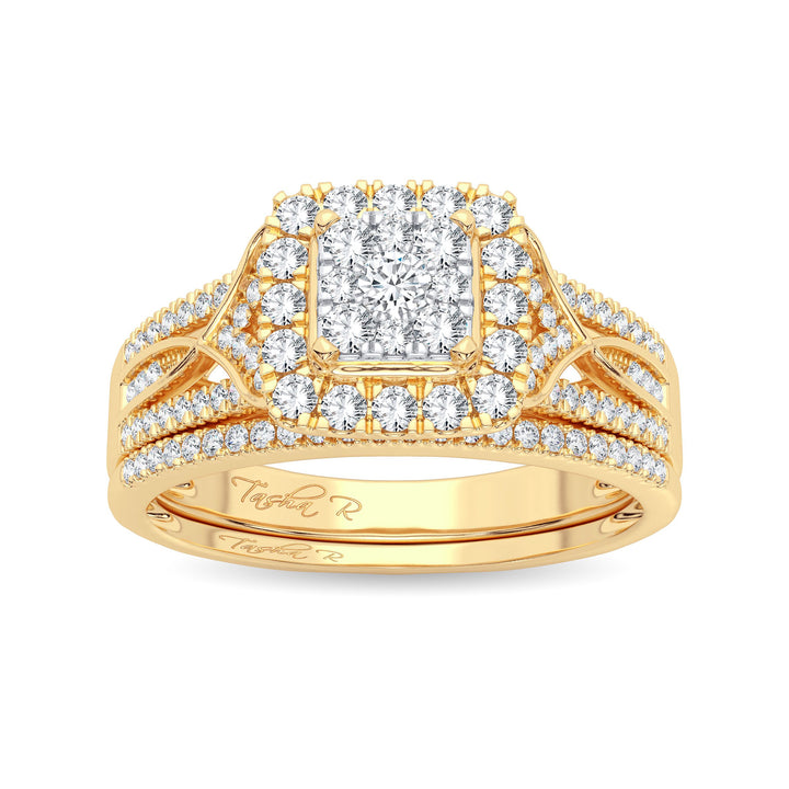10k Yellow Gold 0.50ct Lab Diamond Bridal Ring Set