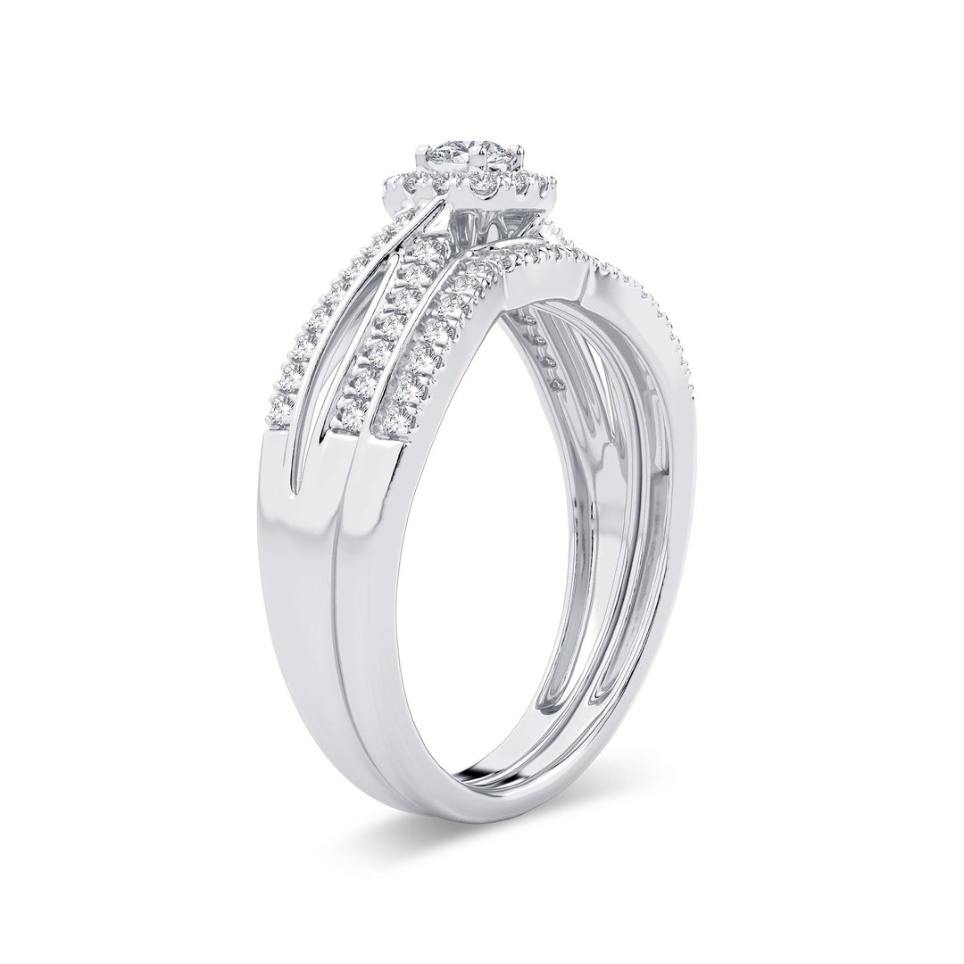 14k White Gold 0.33ct Lab Diamond Womens Engagement Ring