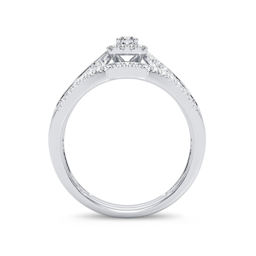 14k White Gold 0.33ct Lab Diamond Womens Engagement Ring