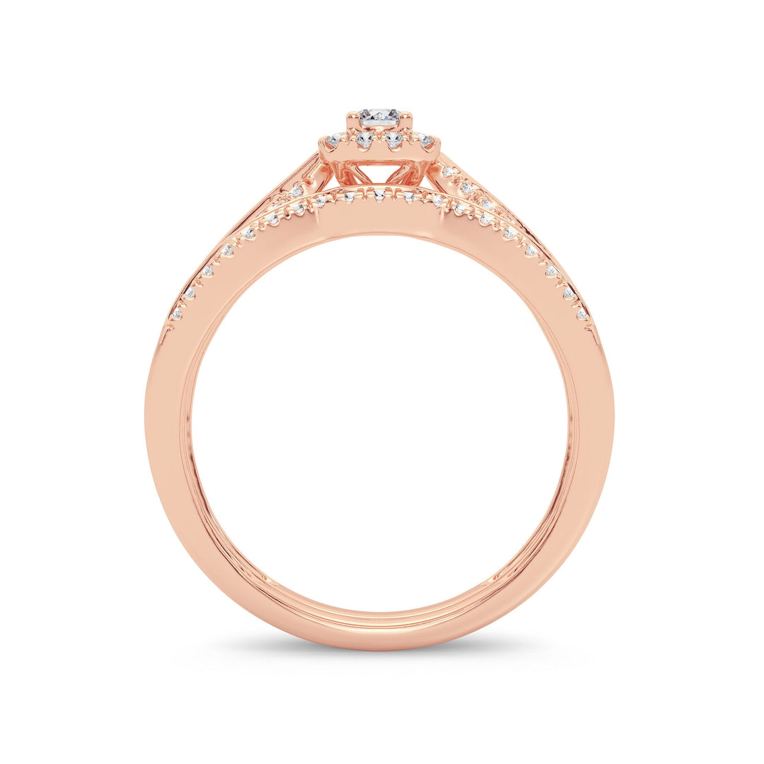 Romantic 14k Rose Gold Lab Diamond Bridal Ring (0.33ct)