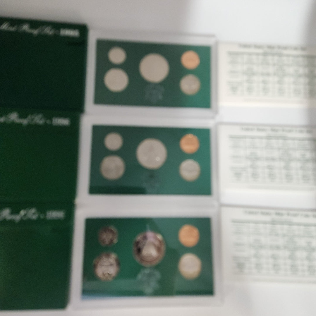 Set Of 1995,1996,1997 & 1998 U.S Mint Proof Set Lot With Boxes