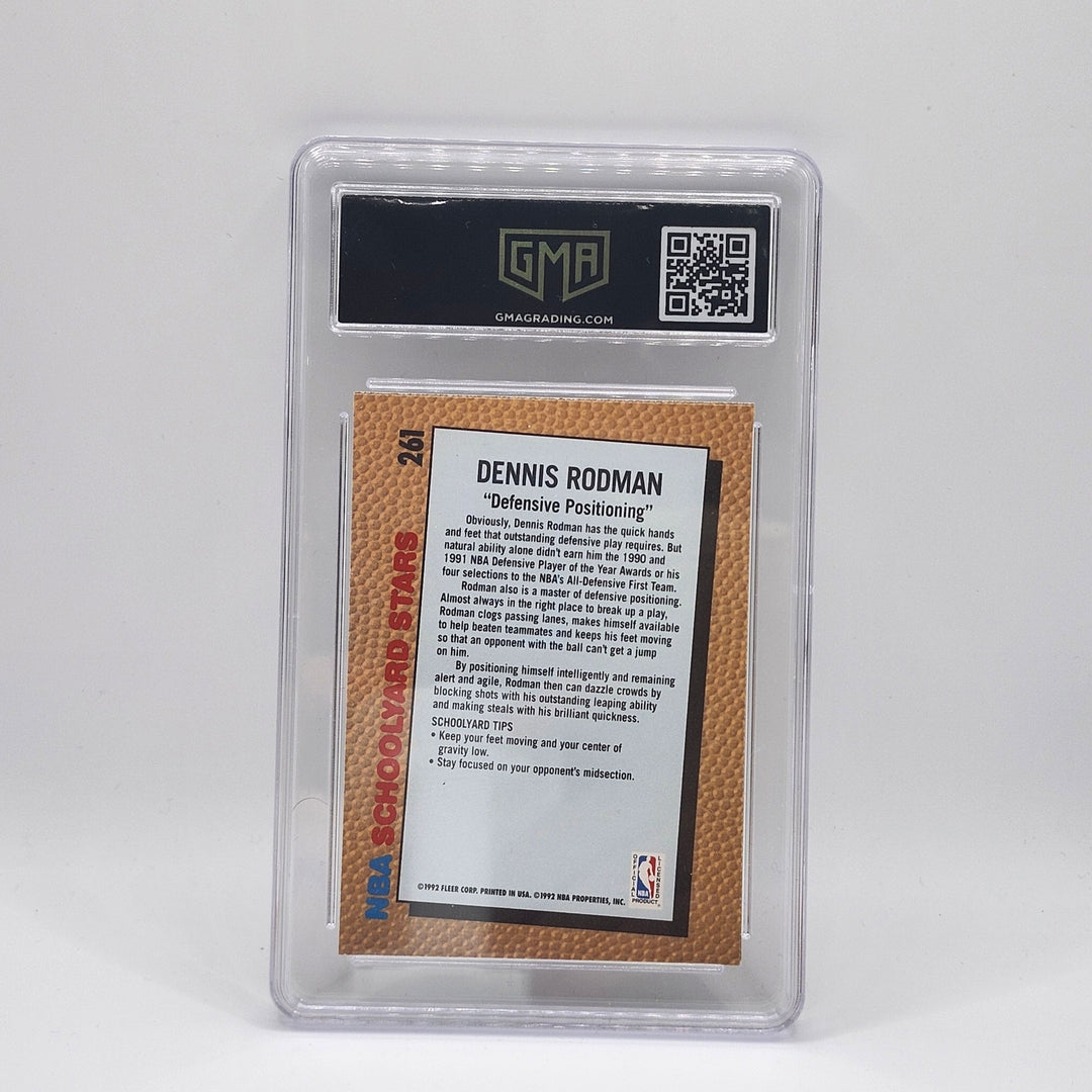 1992 Fleer Schoolyard Stars Dennis Rodman #261 Pistons GMA 10 Gem Mint Card