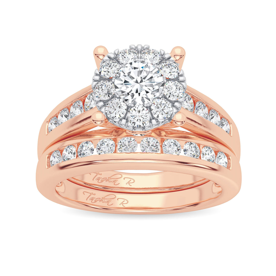 Romantic 10k Rose Gold Lab Diamond Bridal Ring (0.50 Ct)