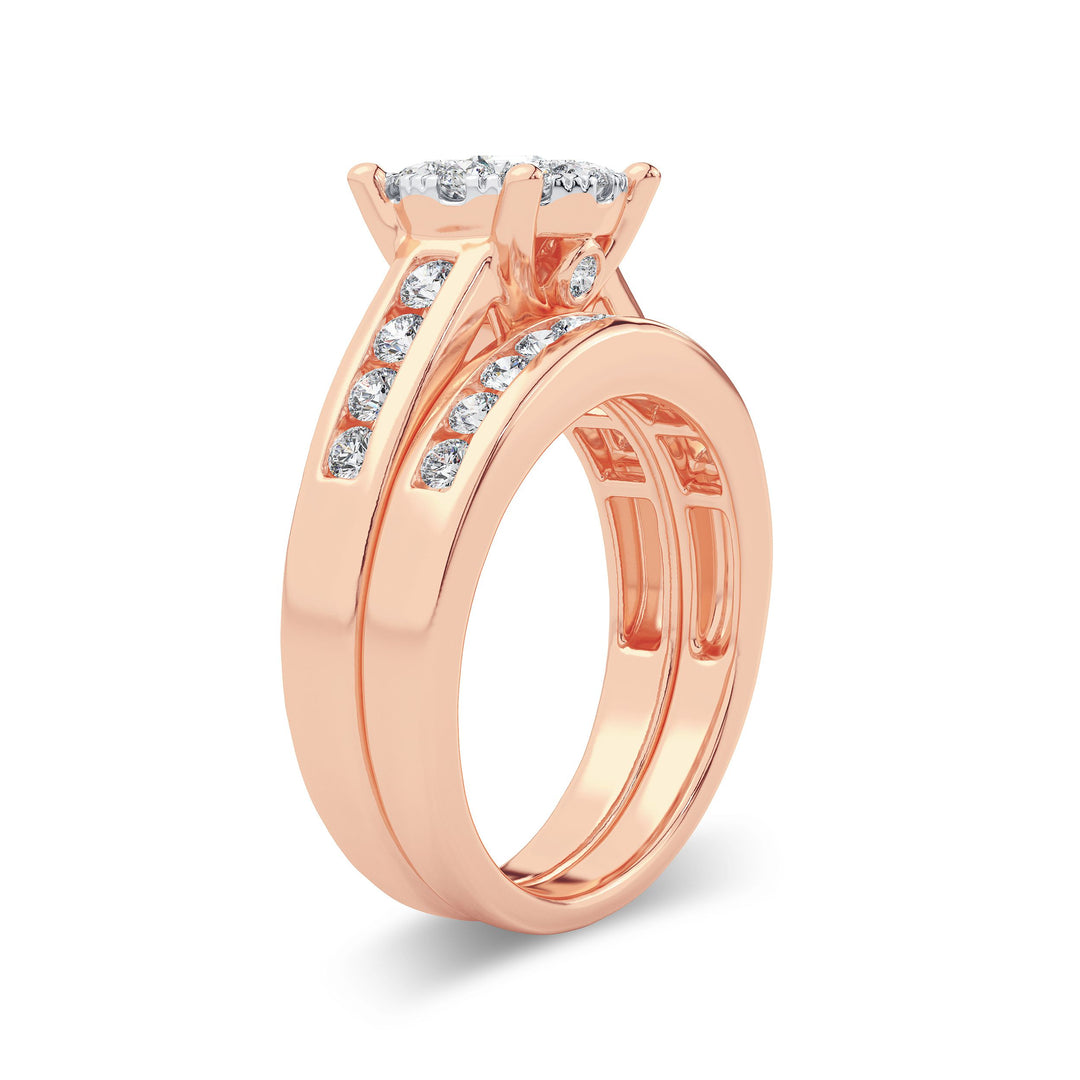 Romantic 10k Rose Gold Lab Diamond Bridal Ring (0.50 Ct)