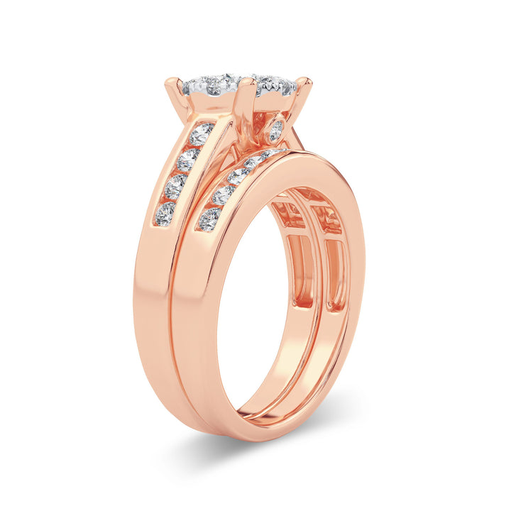 Romantic 10k Rose Gold Lab Diamond Bridal Ring (0.50 Ct)