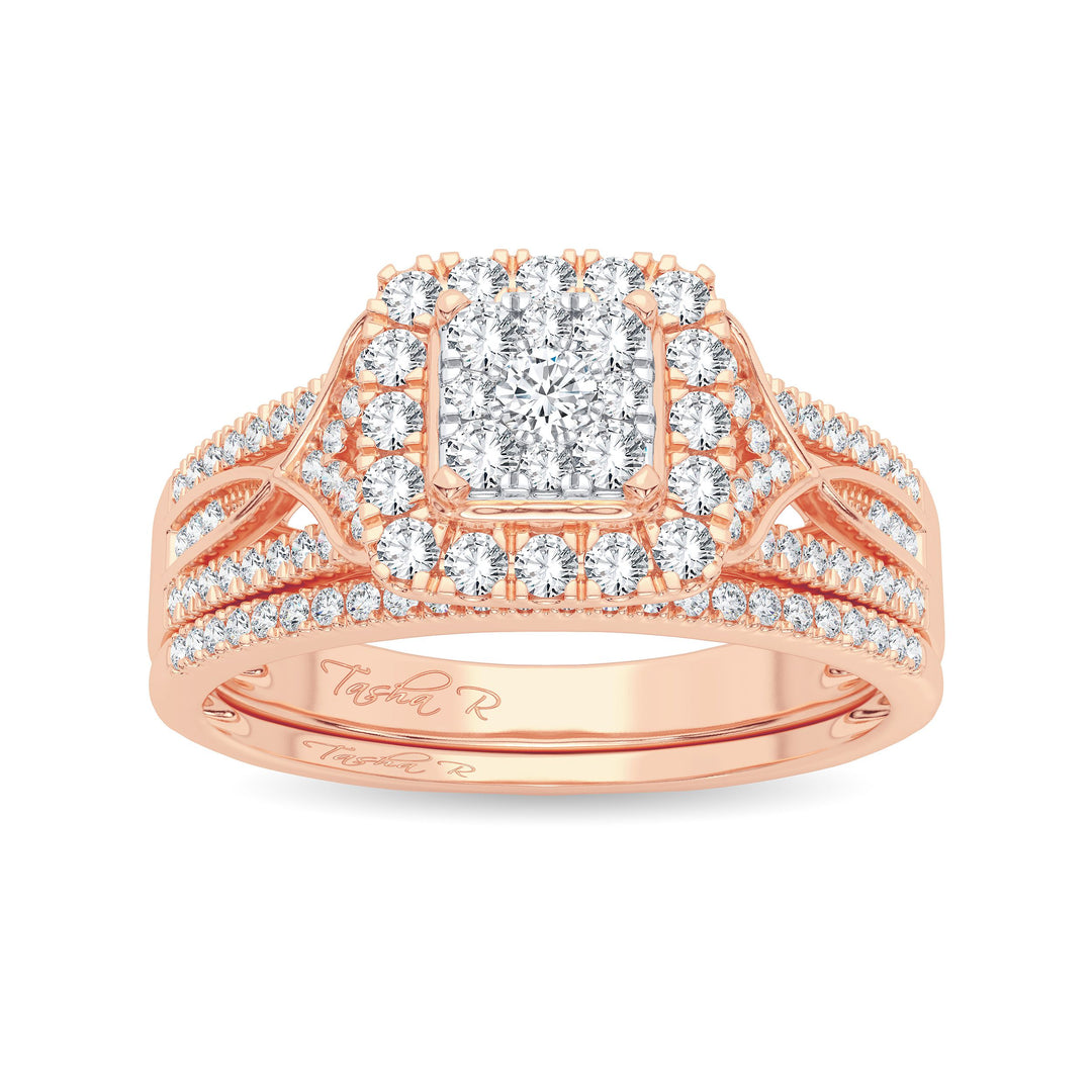10k Rose Gold 0.50ct Lab Diamond Bridal Ring Set