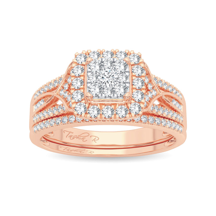 10k Rose Gold 0.50ct Lab Diamond Bridal Ring Set