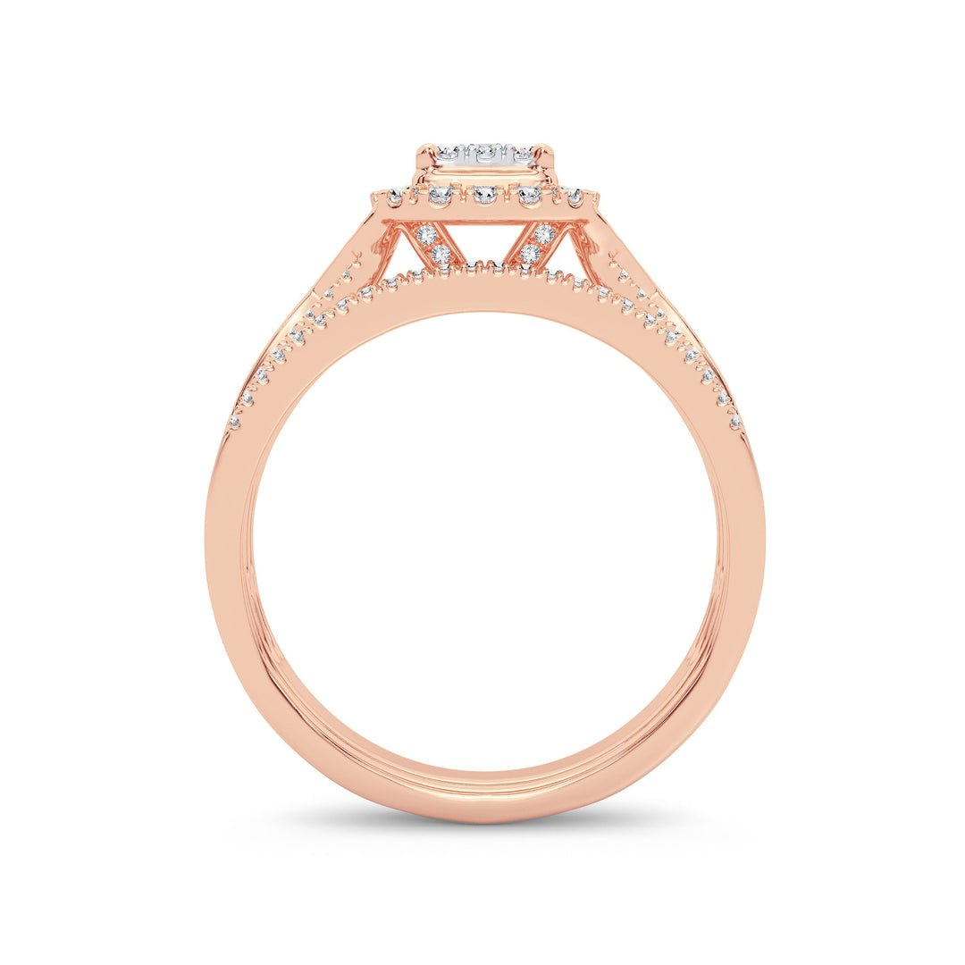 10k Rose Gold 0.50ct Lab Diamond Bridal Ring Set