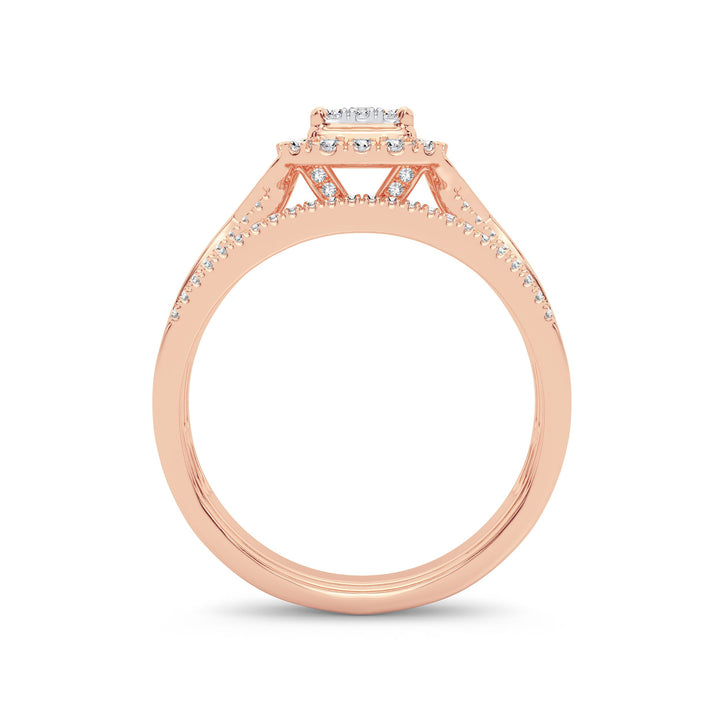10k Rose Gold 0.50ct Lab Diamond Bridal Ring Set