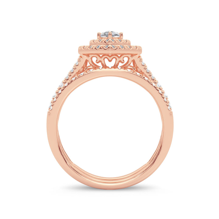 Romantic 14k Rose Gold Lab Diamond Engagement Ring (1CT)