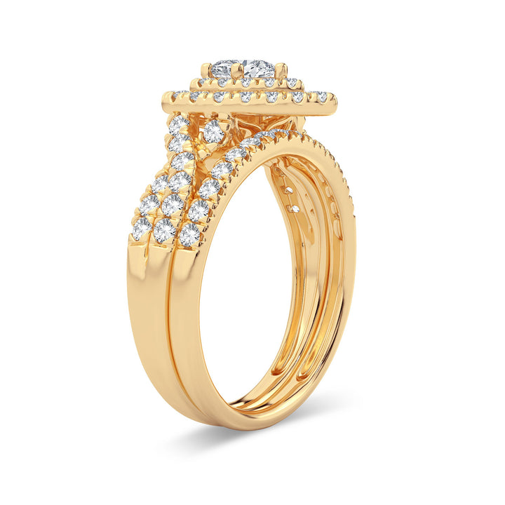 14K Yellow Gold 1.00CT Diamond Bridal Ring