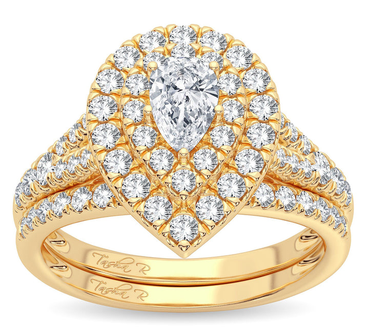 14K Yellow Gold Lab Diamond Bridal Ring - 1CT Elegance