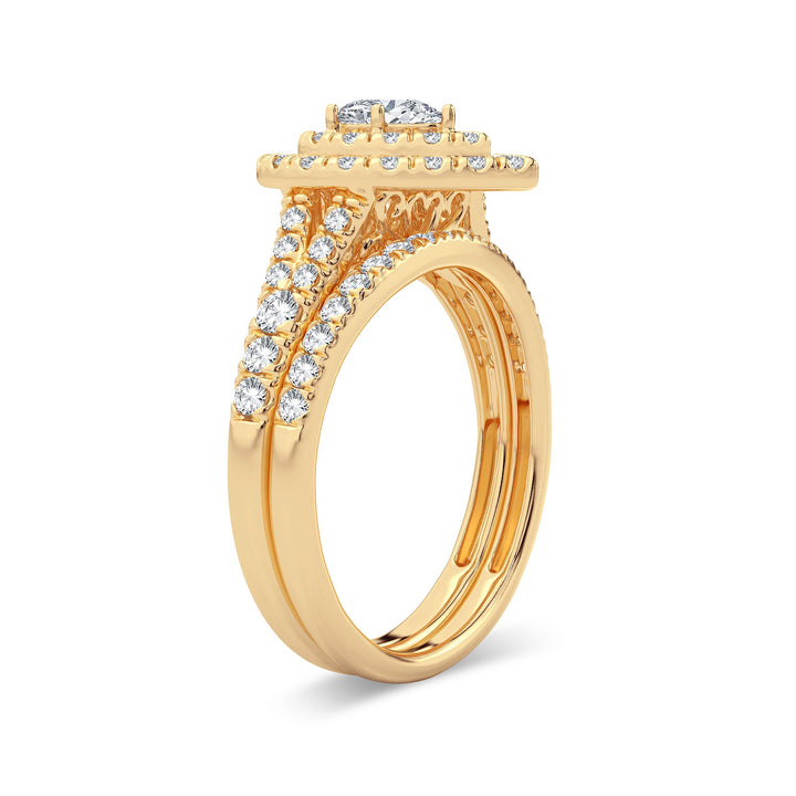 14K Yellow Gold Lab Diamond Bridal Ring - 1CT Elegance