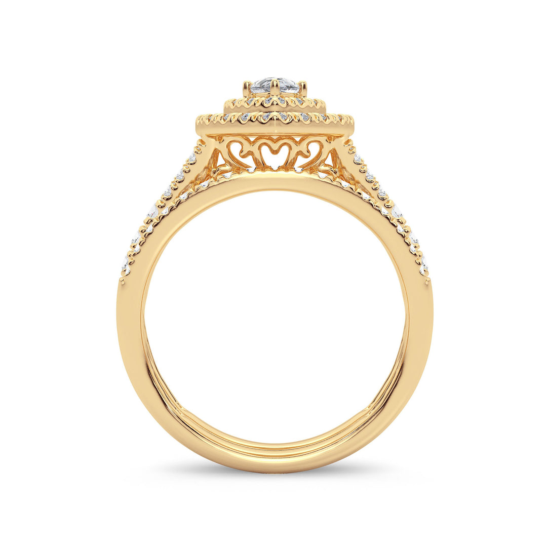 14K Yellow Gold Lab Diamond Bridal Ring - 1CT Elegance
