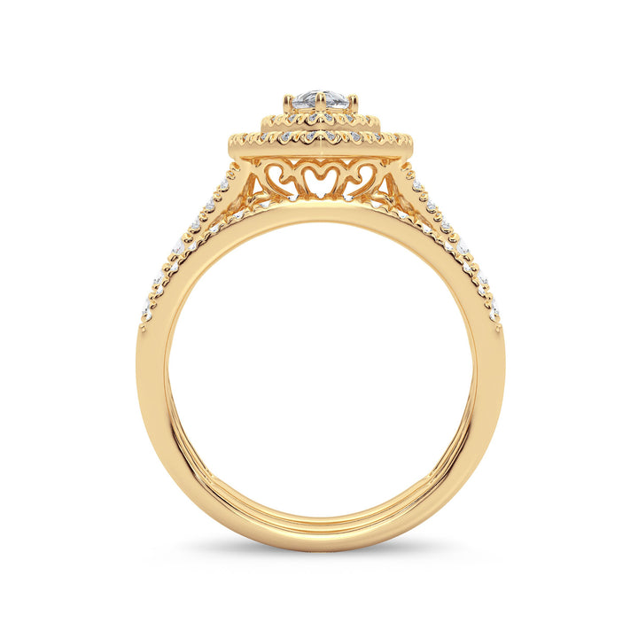 14K Yellow Gold Lab Diamond Bridal Ring - 1CT Elegance