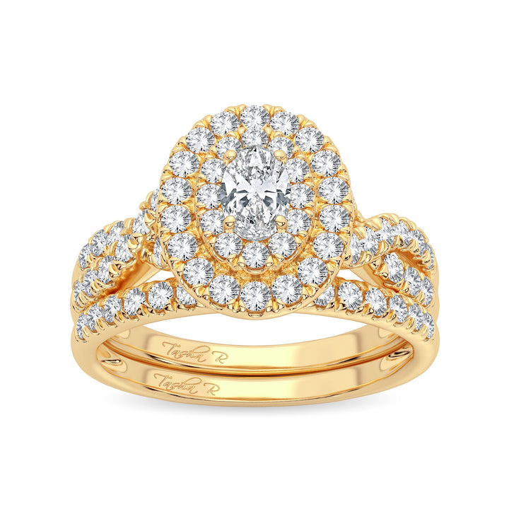 14K Yellow Gold 1CT Lab Diamond Womens Engagement Ring