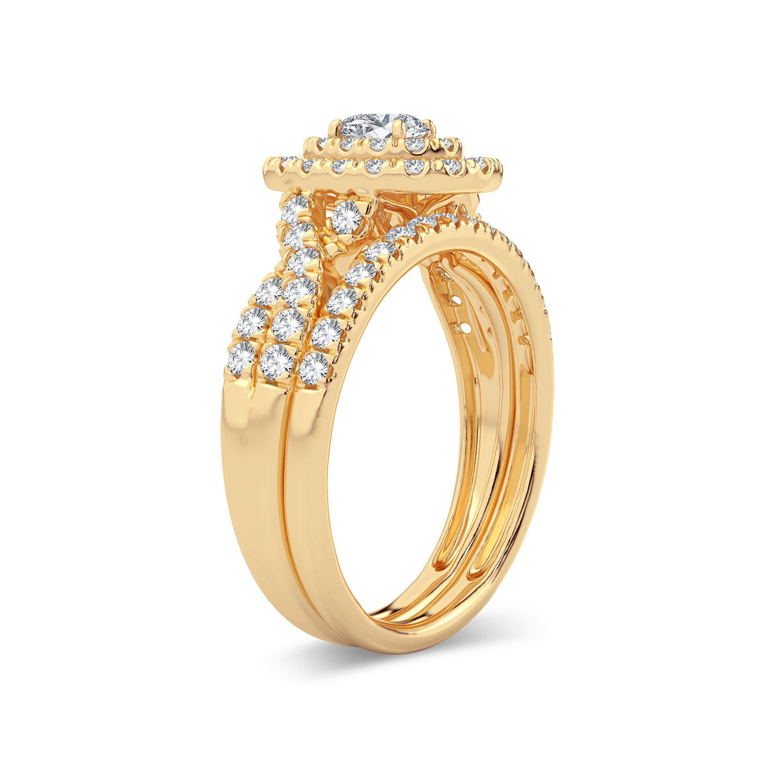 14K Yellow Gold 1CT Lab Diamond Womens Engagement Ring