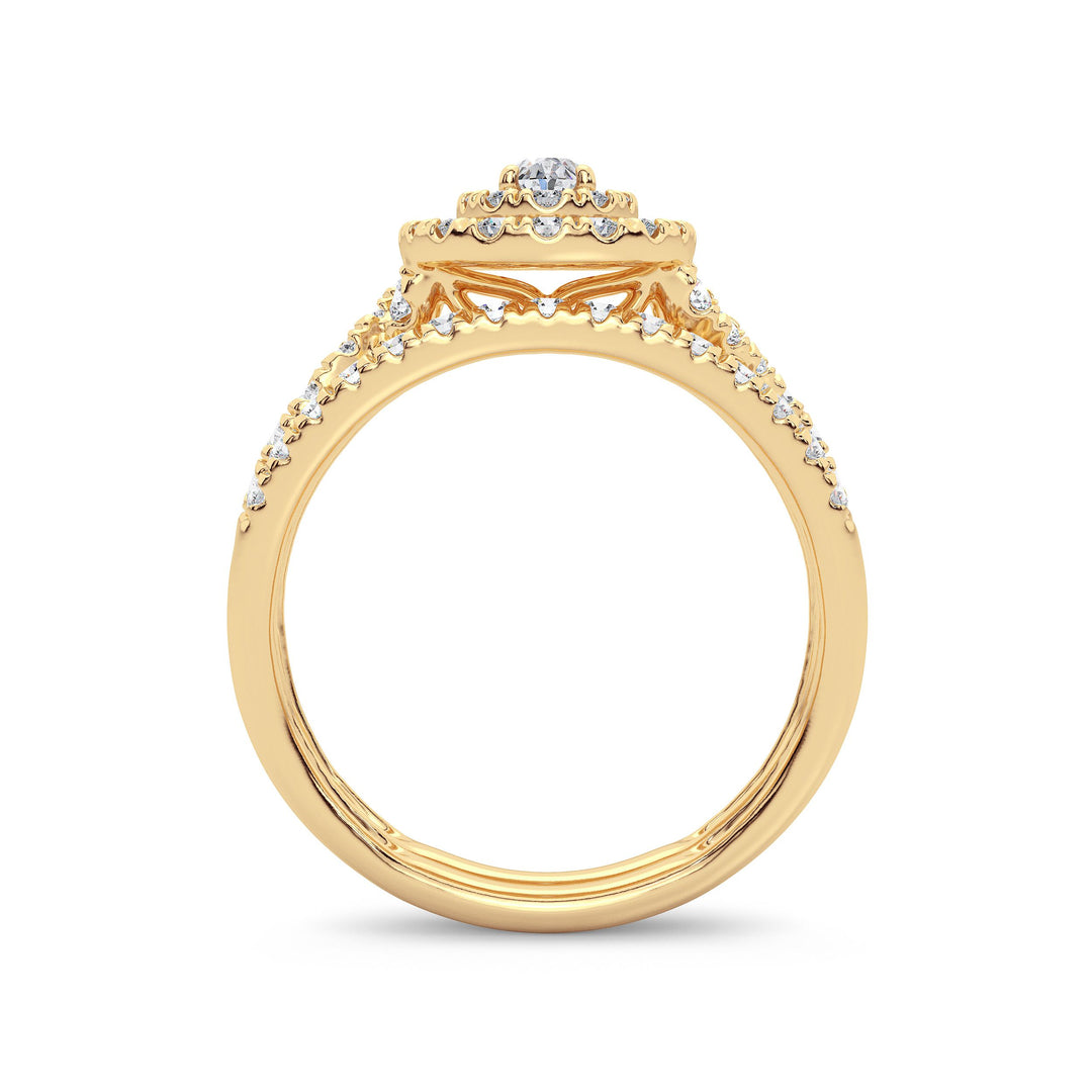 14K Yellow Gold 1CT Lab Diamond Womens Engagement Ring