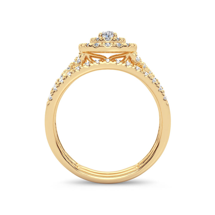 14K Yellow Gold 1CT Lab Diamond Womens Engagement Ring