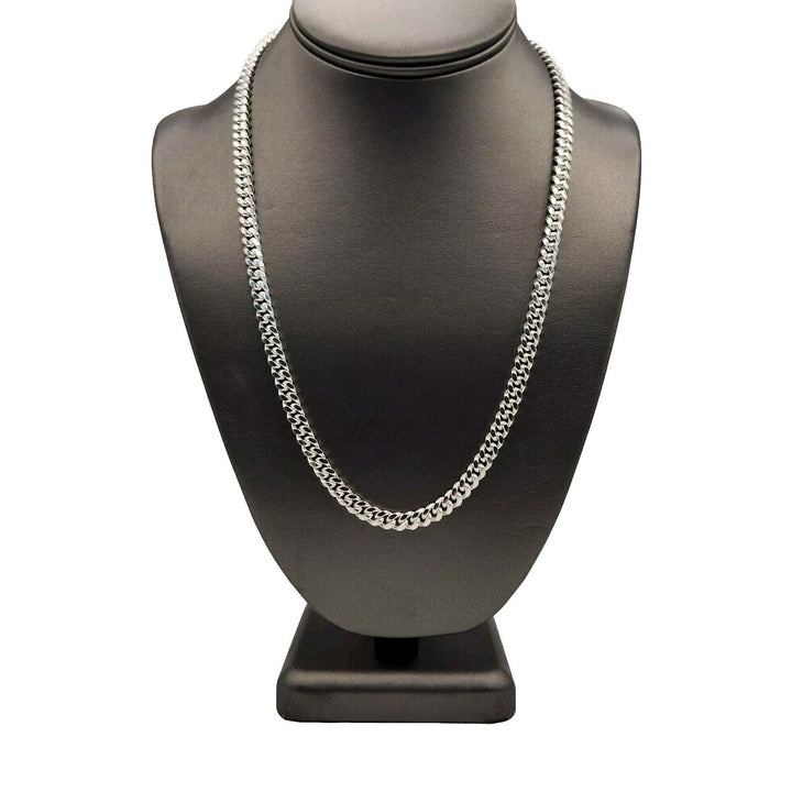 925 sterling silver Cuban Chain Necklace 26" 6.33mm
