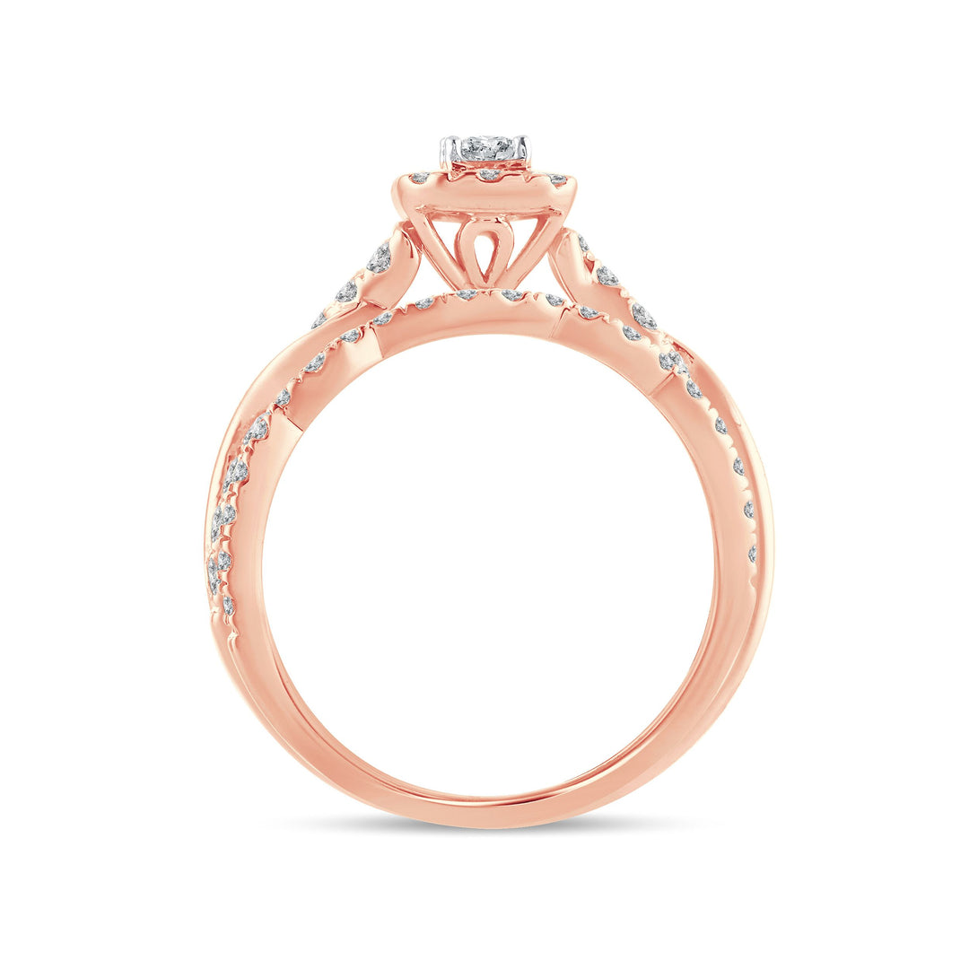 Romantic 14k Rose Gold Lab Diamond Engagement Ring