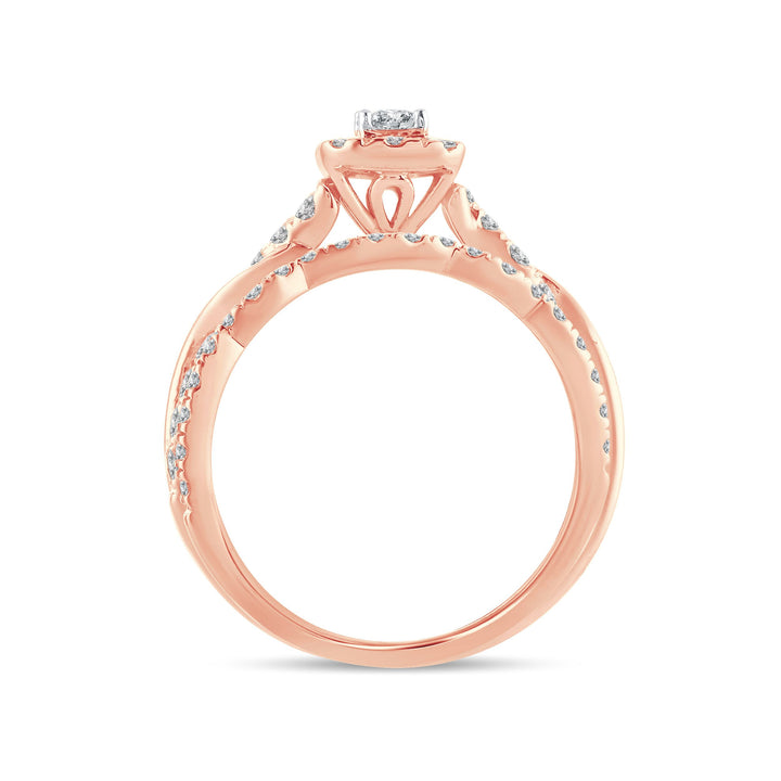 Romantic 14k Rose Gold Lab Diamond Engagement Ring