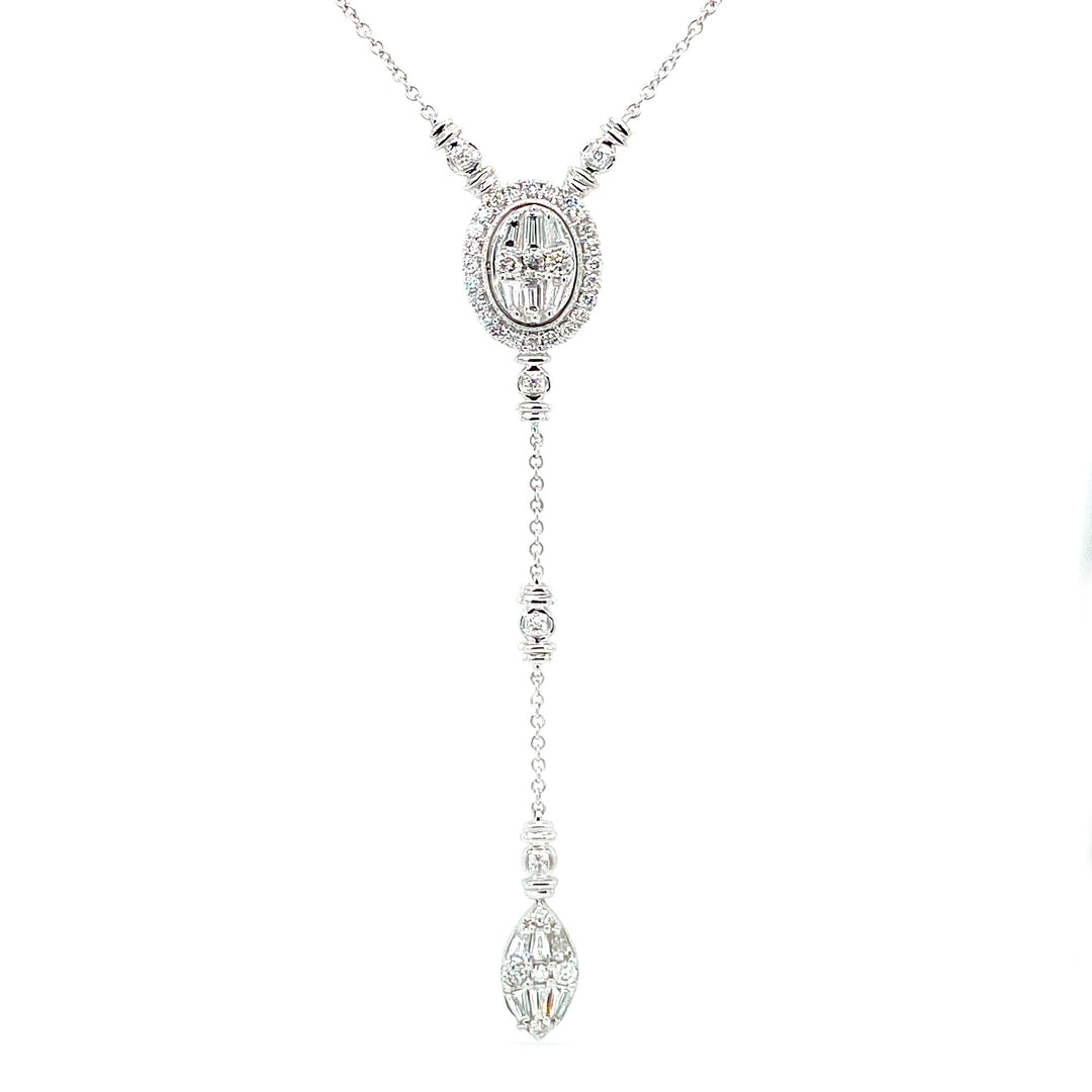 Luminous 14k White Gold Diamond Pendant Necklace - 0.5CT Elegance