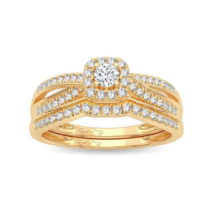14K Yellow Gold Lab Diamond Bridal Ring - Timeless Elegance