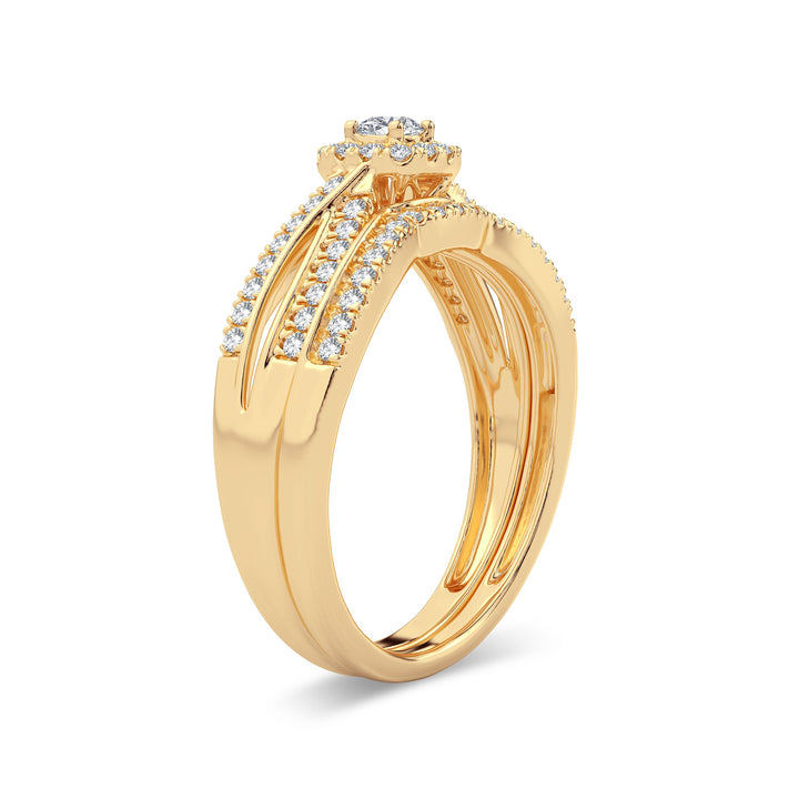 14K Yellow Gold Lab Diamond Bridal Ring - Timeless Elegance